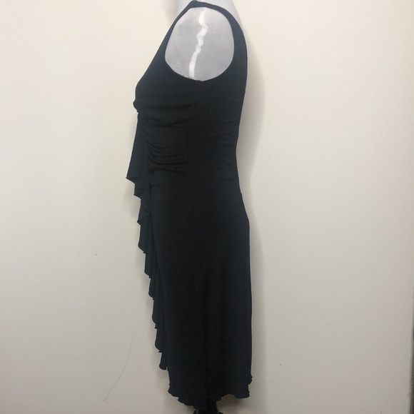 Black scrunch front ripple down v neck dress size small - Picture 6 of 14